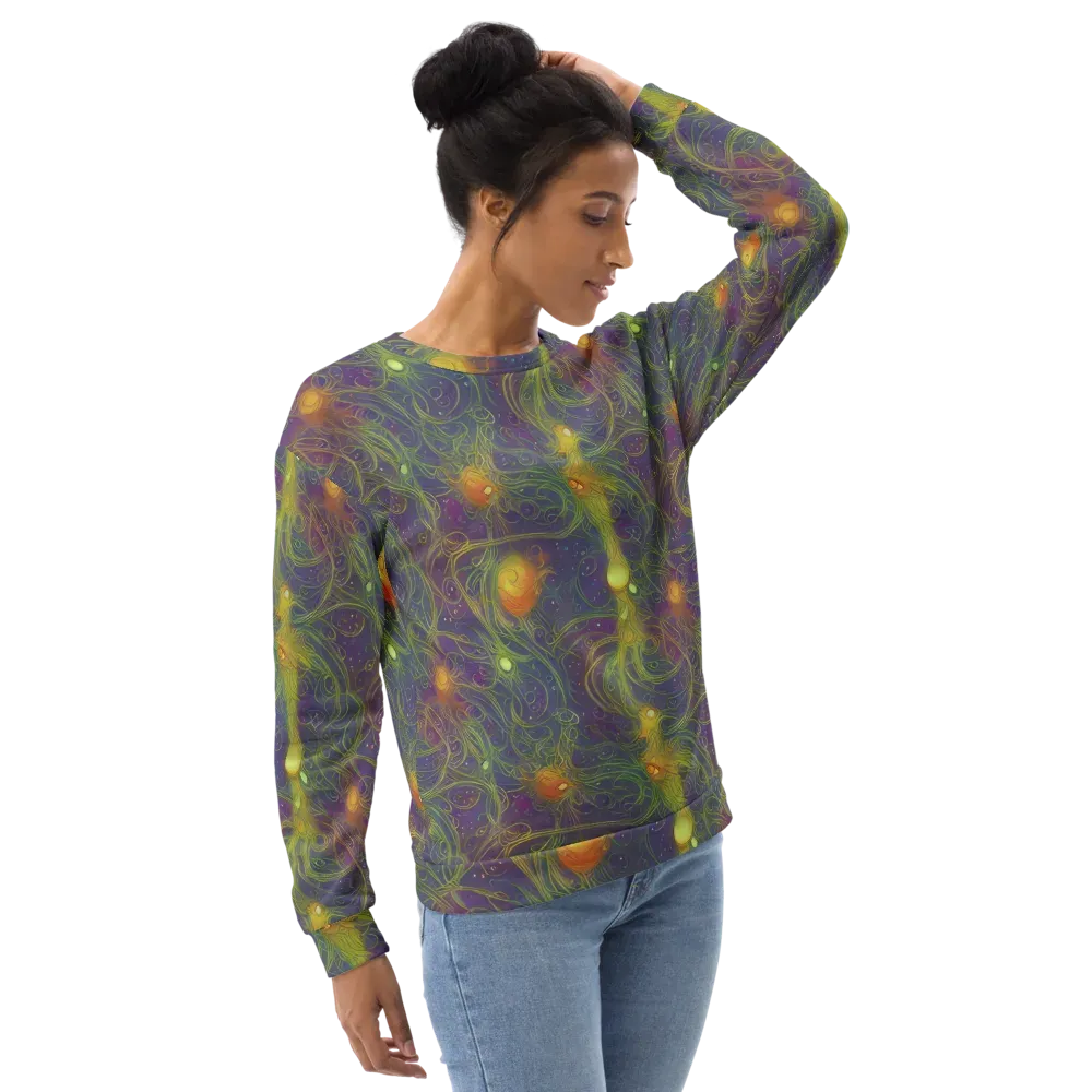 Bioluminal Garden on Sweatshirt — Right Front