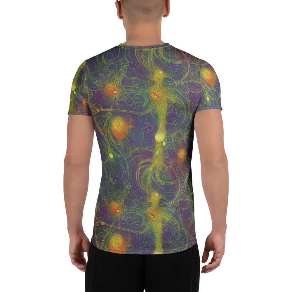 Bioluminal Garden on Men's Athletic T-Shirt — Back