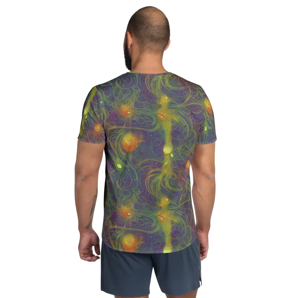 Bioluminal Garden on Men's Athletic T-Shirt — Back
