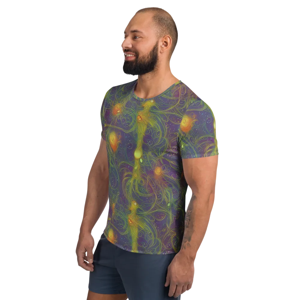 Bioluminal Garden on Men's Athletic T-Shirt — Left