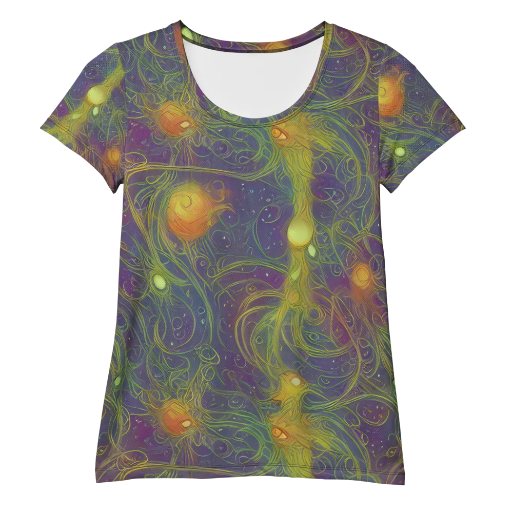 Bioluminal Garden on Women's Athletic T-Shirt — Front