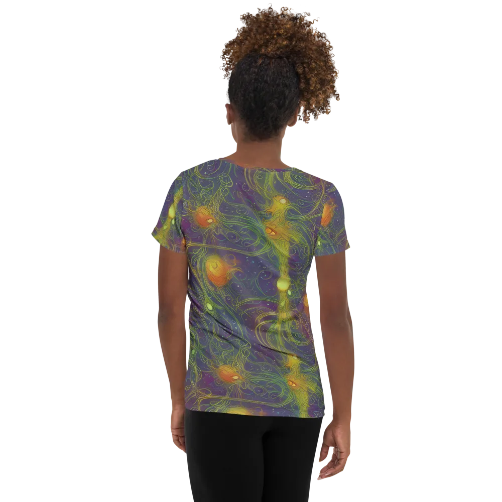 Bioluminal Garden on Women's Athletic T-Shirt — Back
