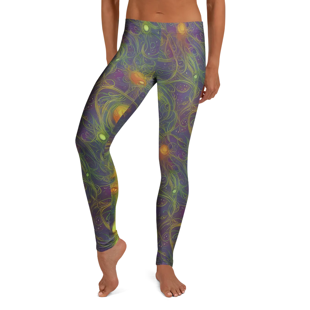 Bioluminal Garden on Leggings — Front