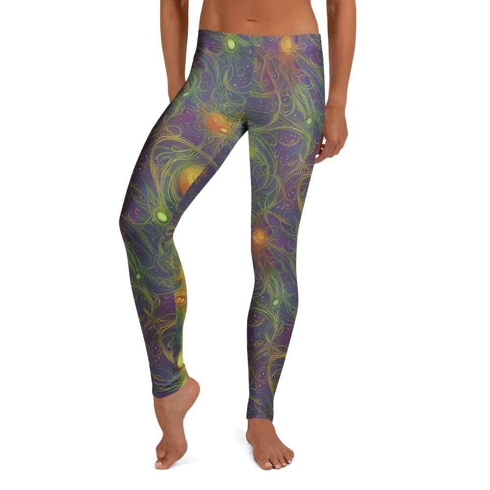 Bioluminal Garden on Leggings — Front
