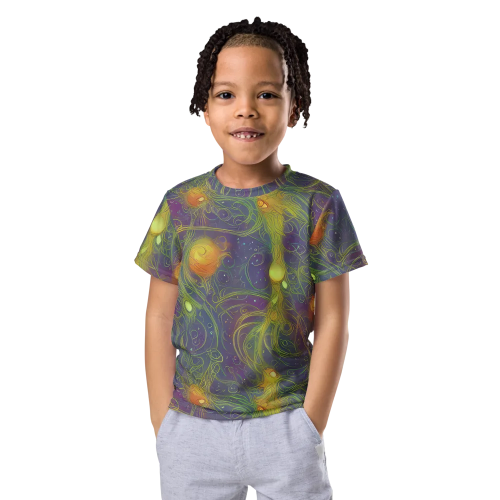 Bioluminal Garden on Kids Crew Neck T-Shirt — Front