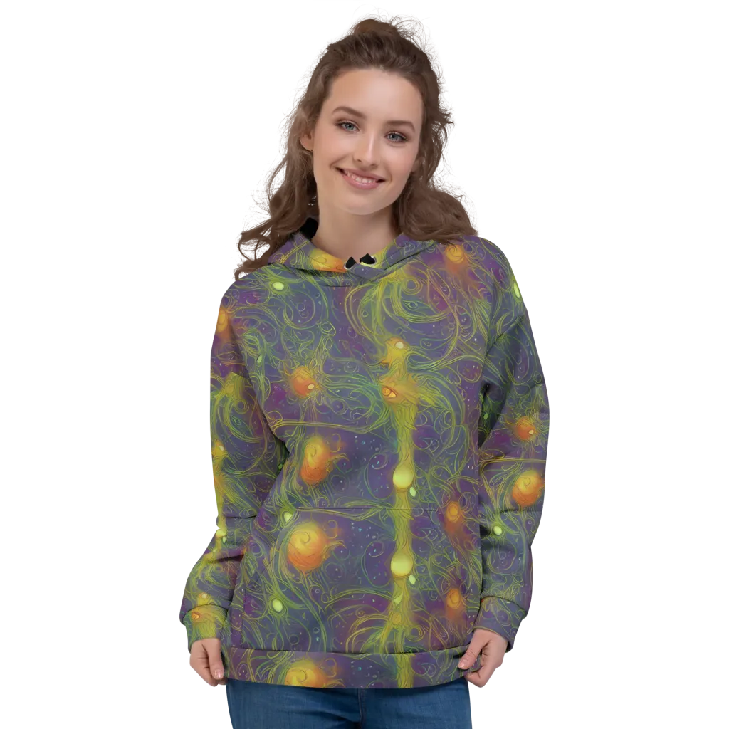 Bioluminal Garden on Hoodie — Front