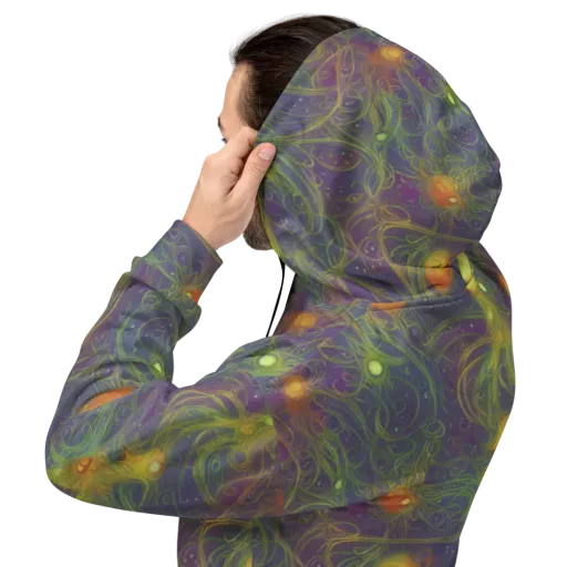 Bioluminal Garden on a Hoodie