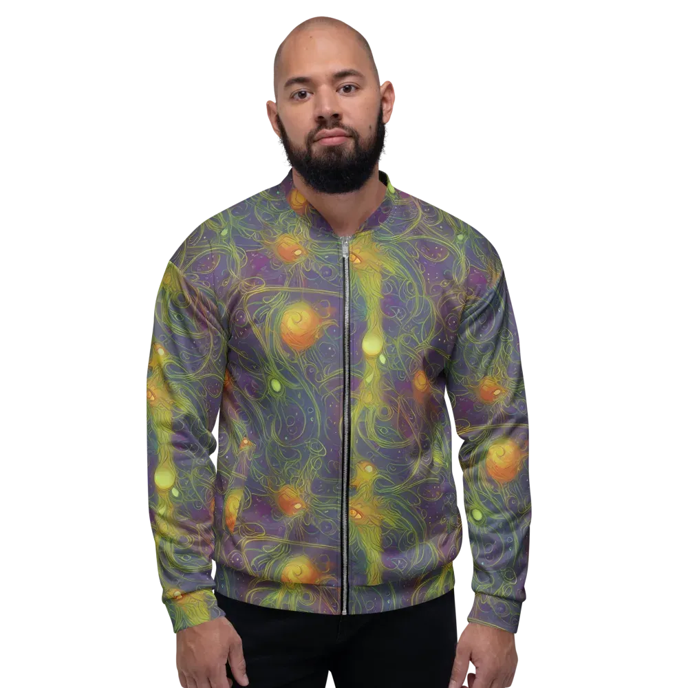 Bioluminal Garden on Bomber Jacket — Front