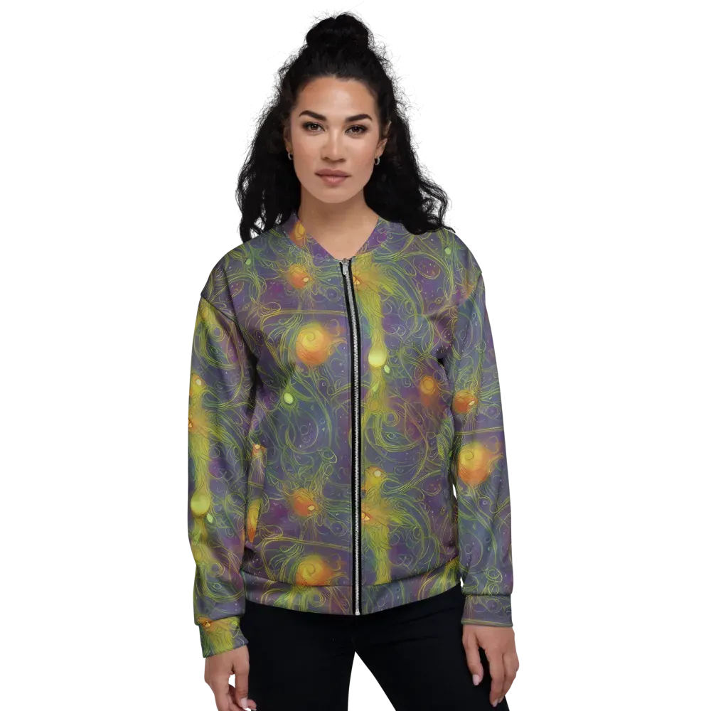 Bioluminal Garden on Bomber Jacket — Front