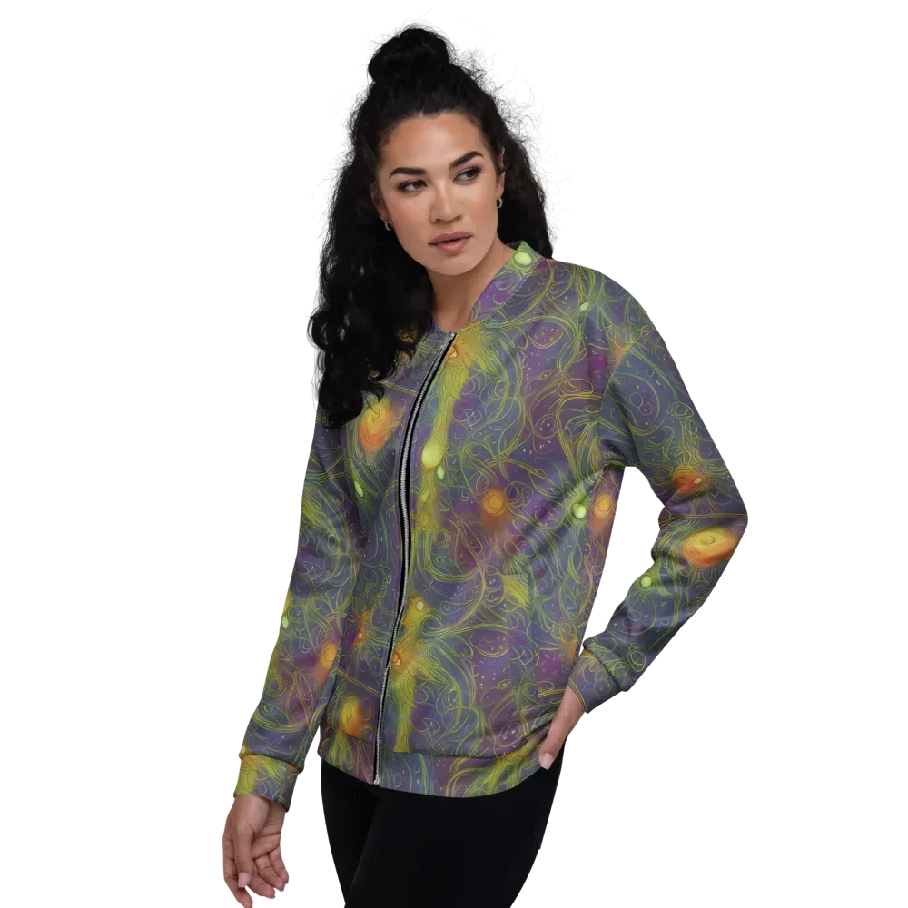 Bioluminal Garden on Bomber Jacket — Left
