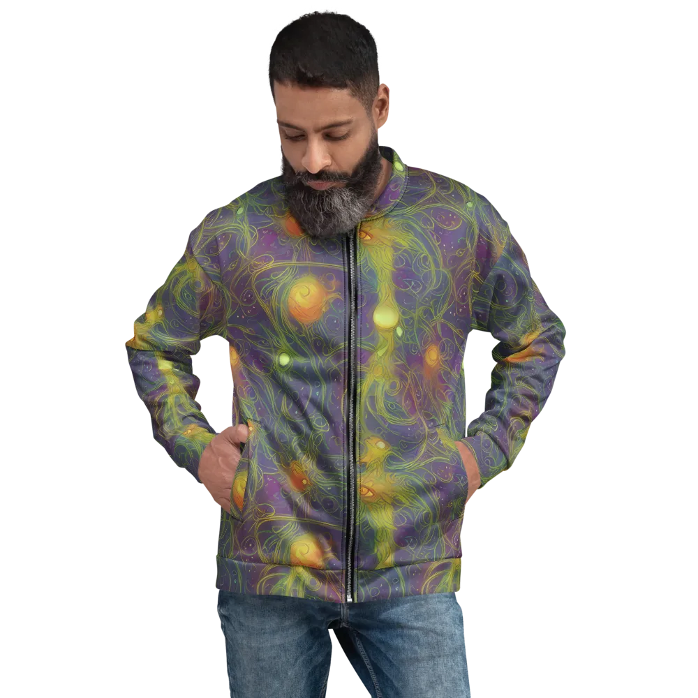 Bioluminal Garden on Bomber Jacket — Front