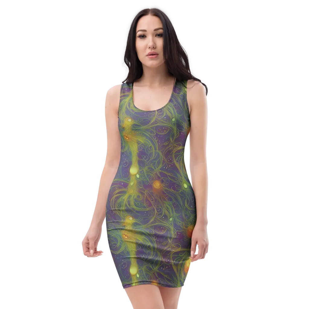 Bioluminal Garden on Bodycon Dress — Front