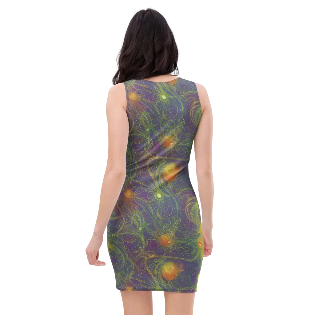 Bioluminal Garden on Bodycon Dress — Back