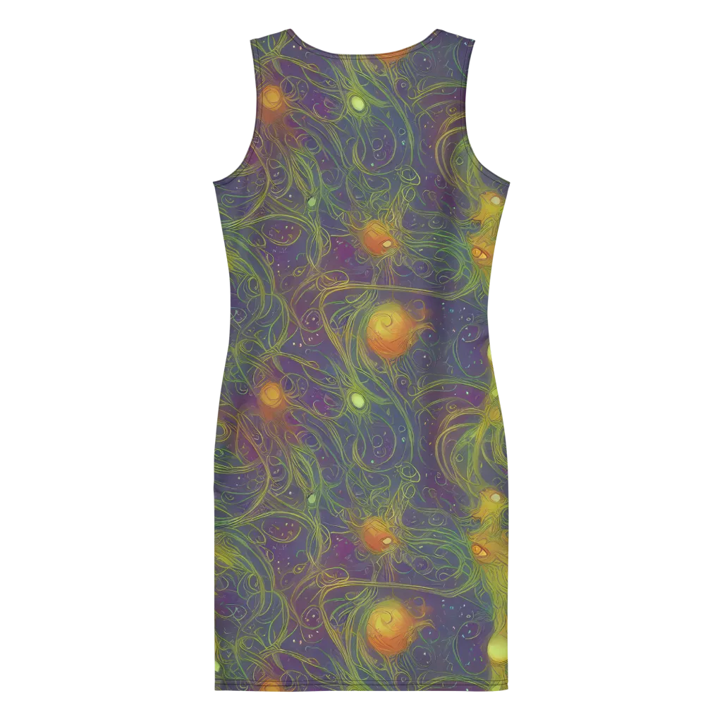 Bioluminal Garden on Bodycon Dress — Back