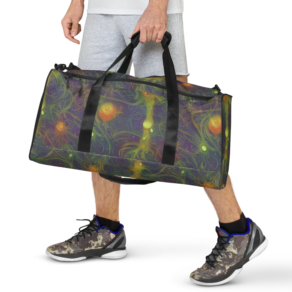 Bioluminal Garden on Duffle Bag — Front