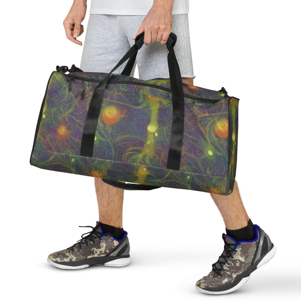 Bioluminal Garden on Duffle Bag — Front