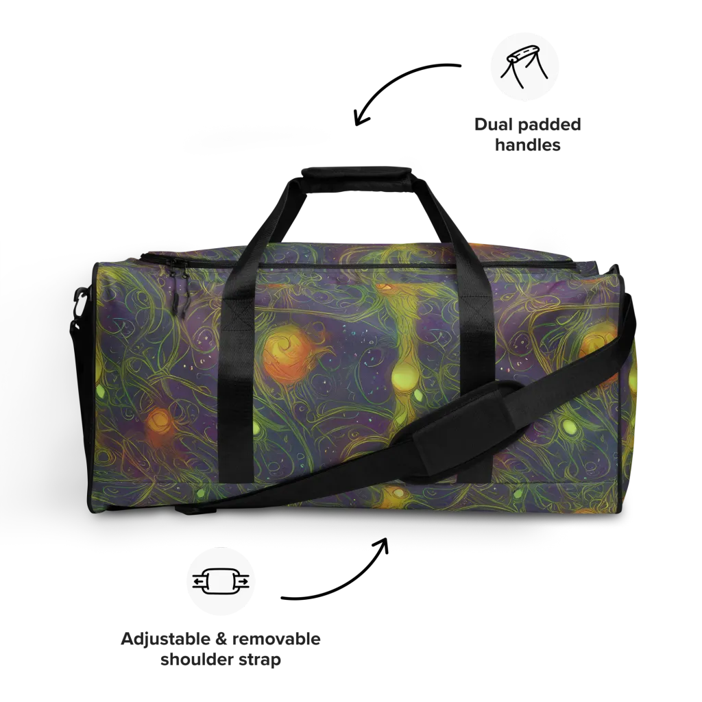 Bioluminal Garden on Duffle Bag — Front