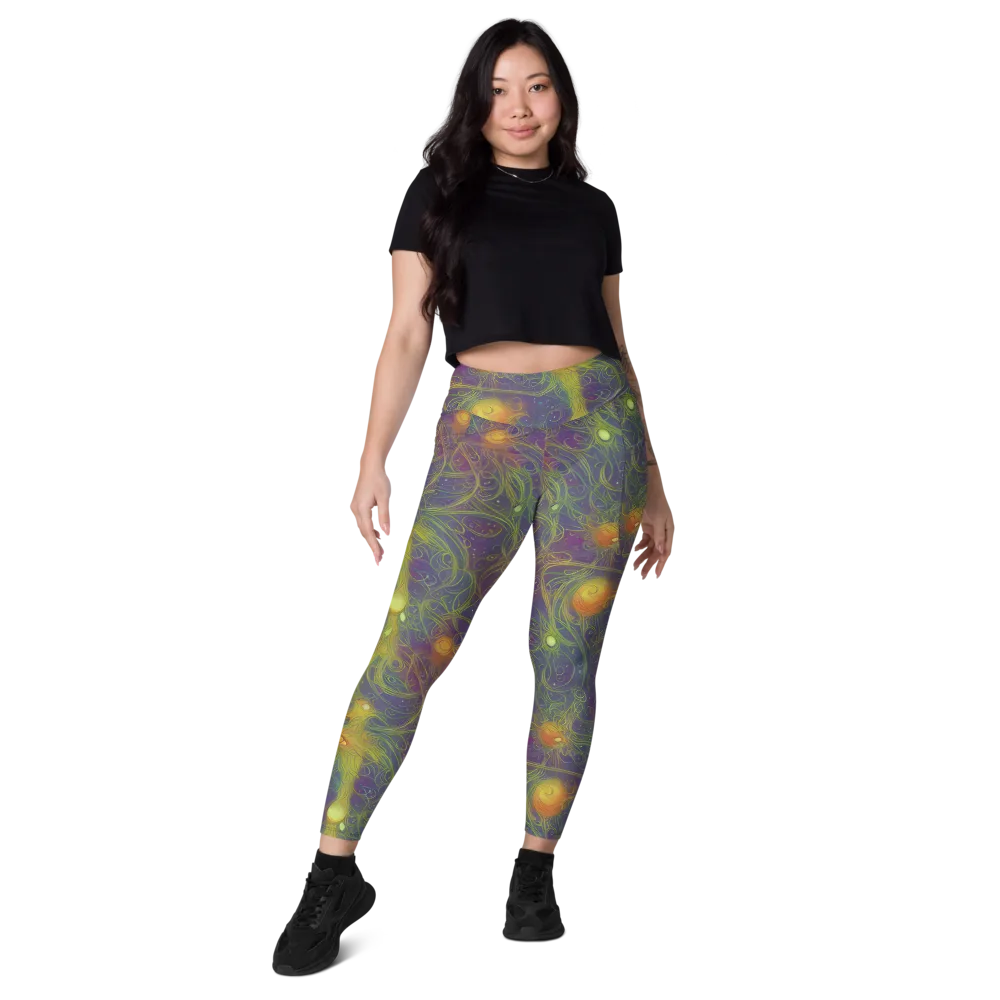 Bioluminal Garden on Leggings with Pockets — Front