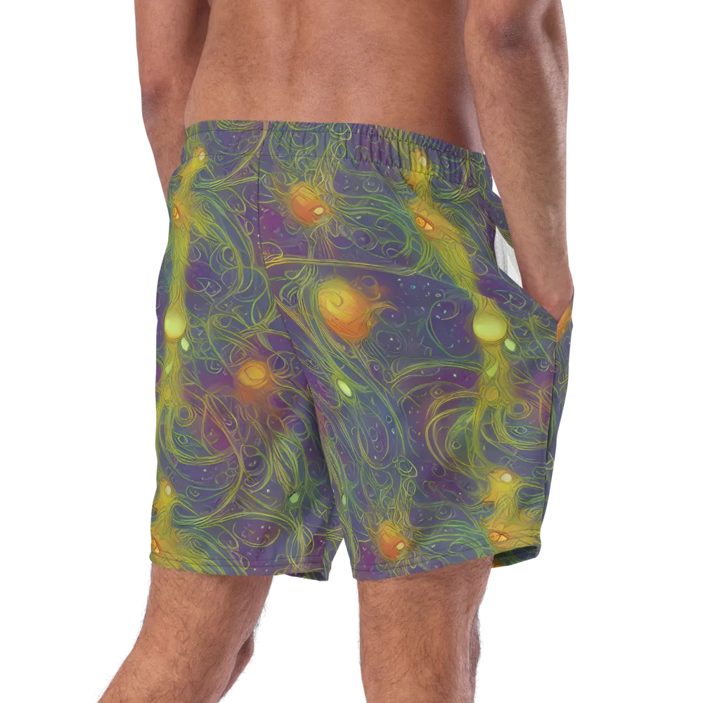 Bioluminal Garden on Swim Trunks — Right Back