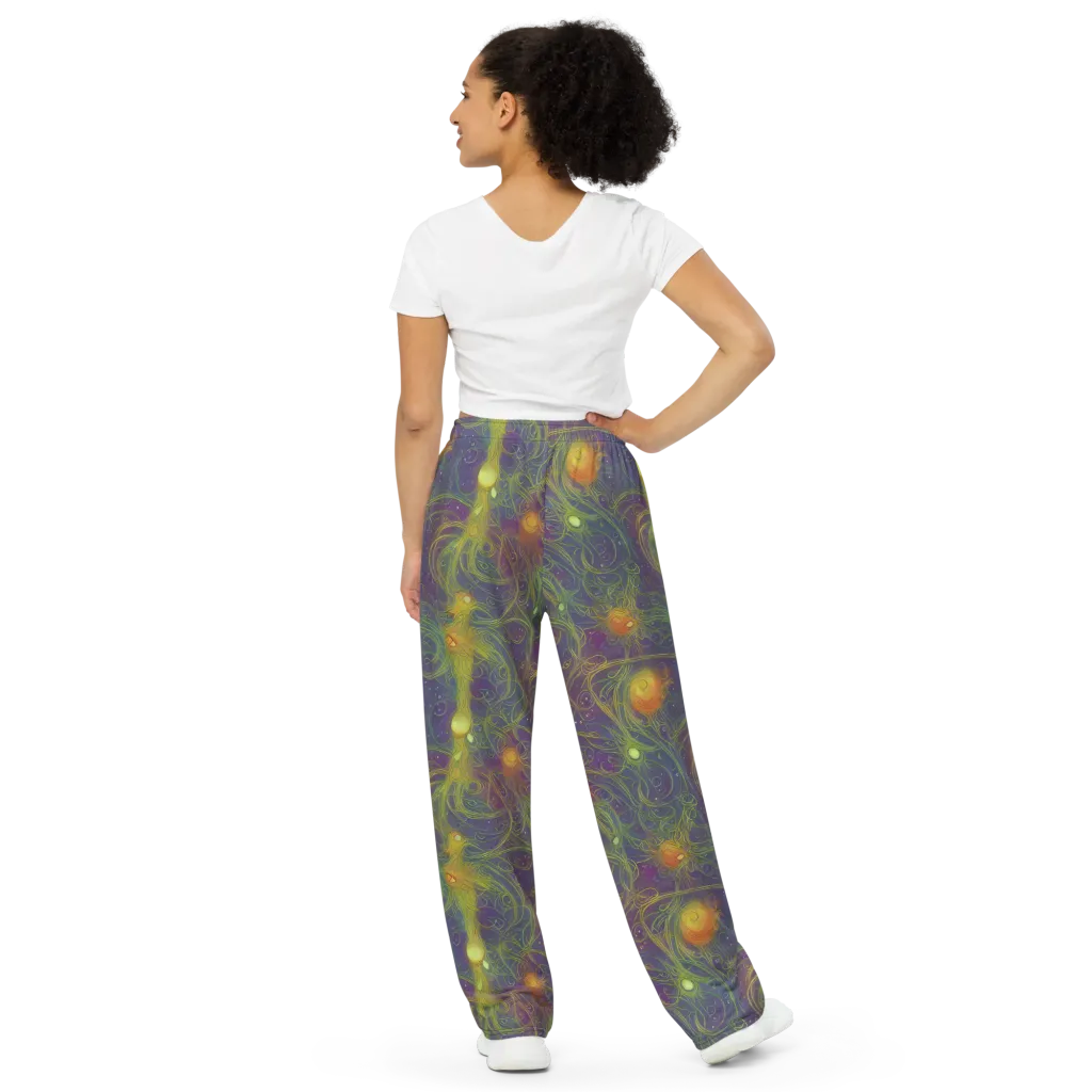 Bioluminal Garden on Wide-Leg Pants — Back