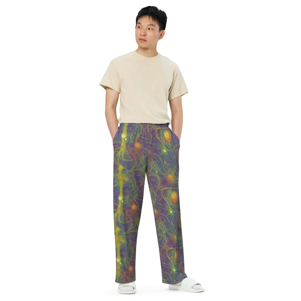 Bioluminal Garden on Wide-Leg Pants — Front