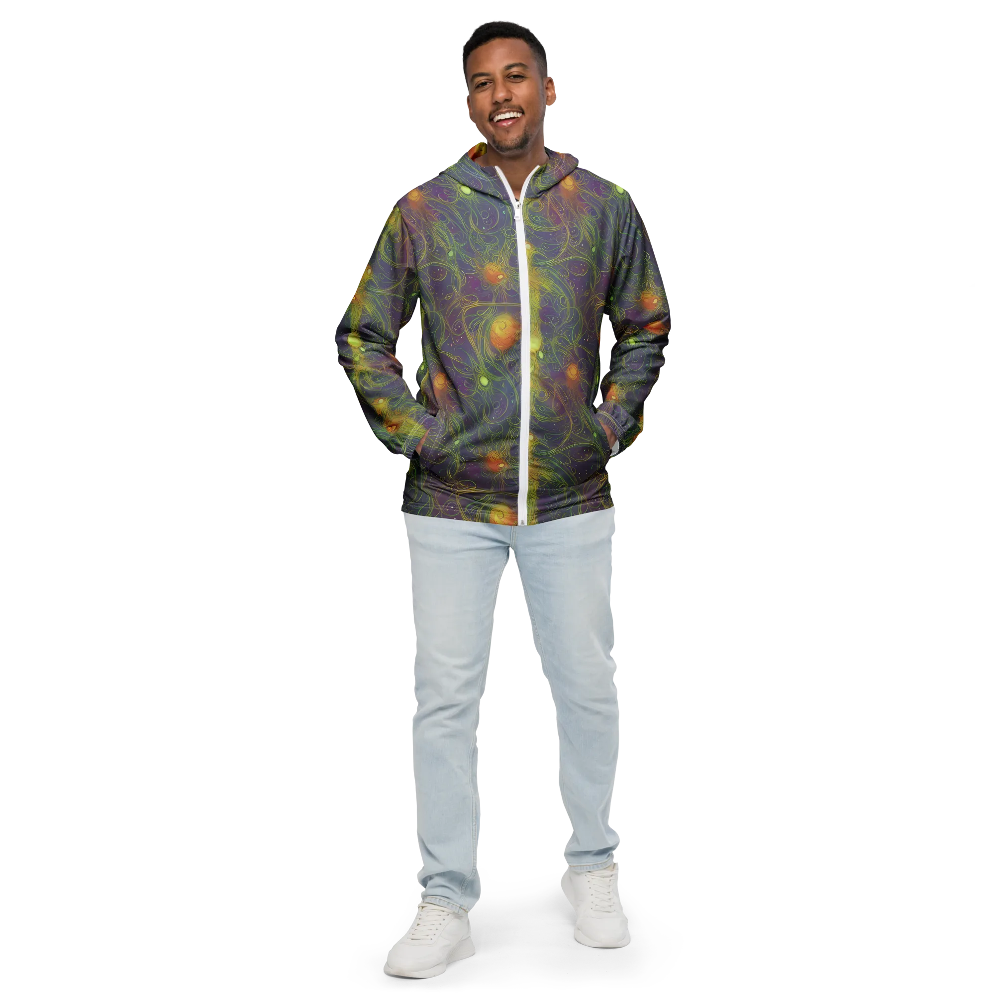 Bioluminal Garden on Men's Windbreaker — Front