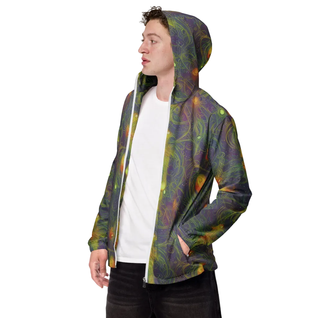 Bioluminal Garden on Men's Windbreaker — Left Front
