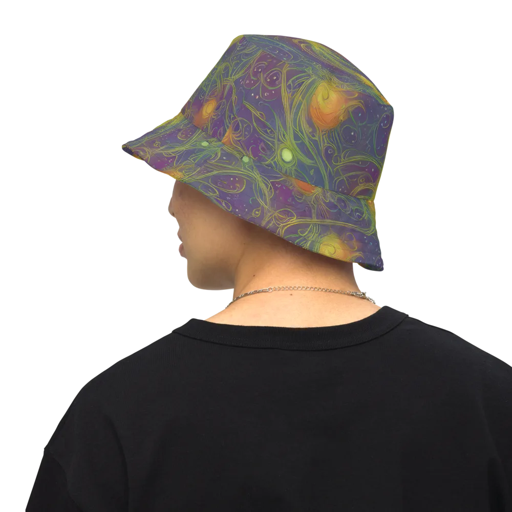 Bioluminal Garden on Reversible Bucket Hat — Back Inside
