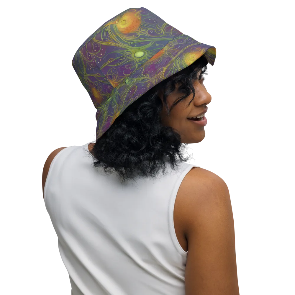 Bioluminal Garden on Reversible Bucket Hat — Right Outside