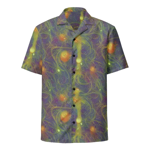 Bioluminal Garden on a Button Shirt