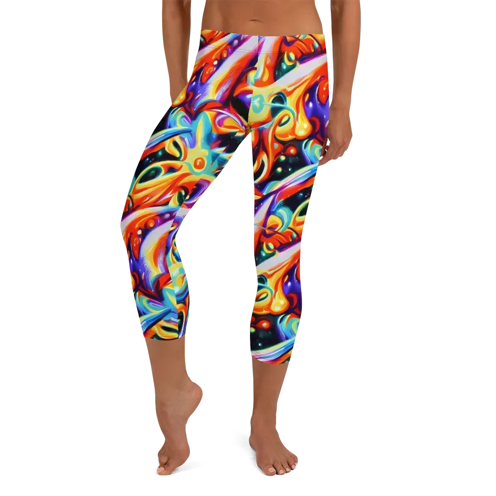 Fluid Voltage on Capri Leggings — Front