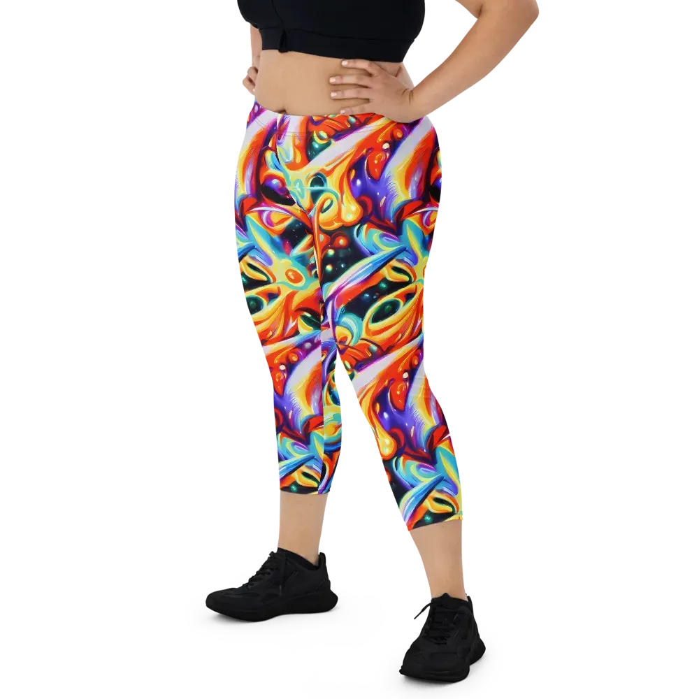Fluid Voltage on Capri Leggings — Front
