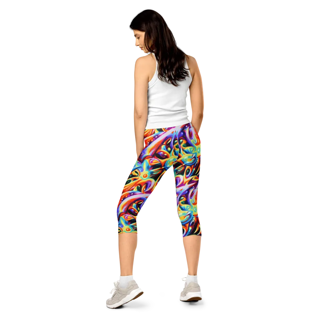 Fluid Voltage on Capri Leggings — Back