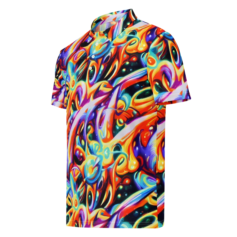 Fluid Voltage on Men's Slim Fit Polo Shirt — Left Front