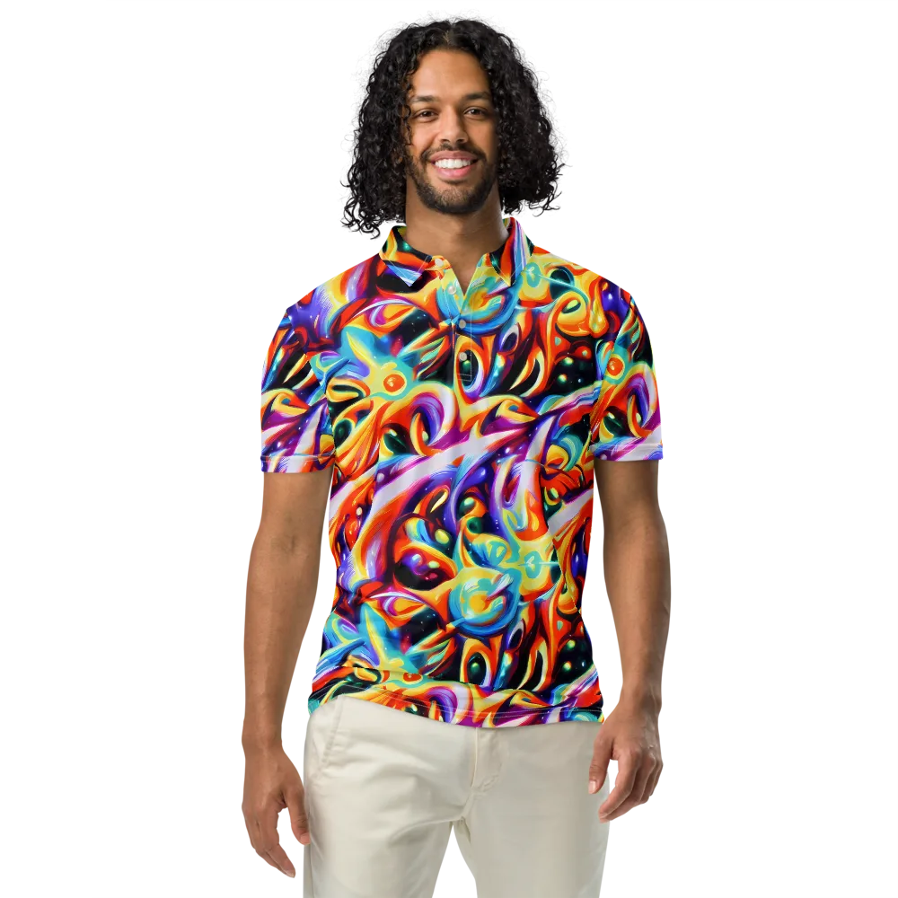 Fluid Voltage on Men's Slim Fit Polo Shirt — Front