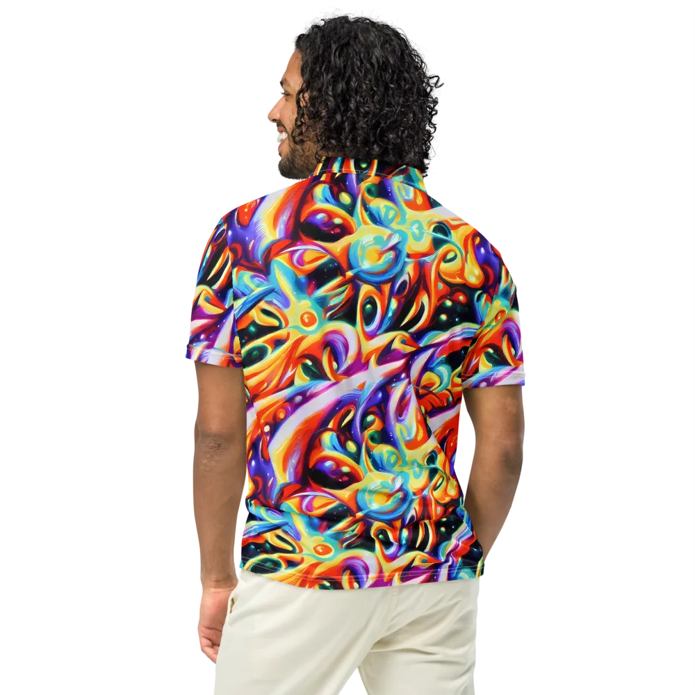Fluid Voltage on Men's Slim Fit Polo Shirt — Back