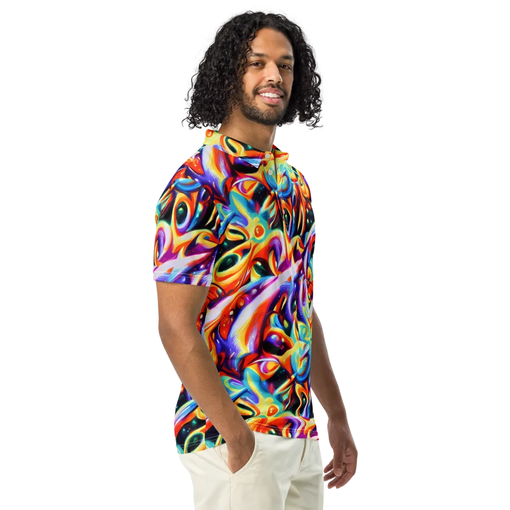 Fluid Voltage on Men's Slim Fit Polo Shirt — Right Front