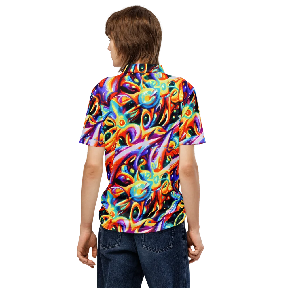 Fluid Voltage on Men's Slim Fit Polo Shirt — Back
