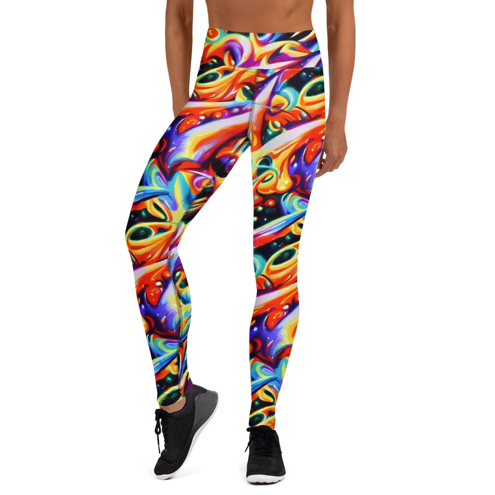Fluid Voltage on Yoga Leggings — Front