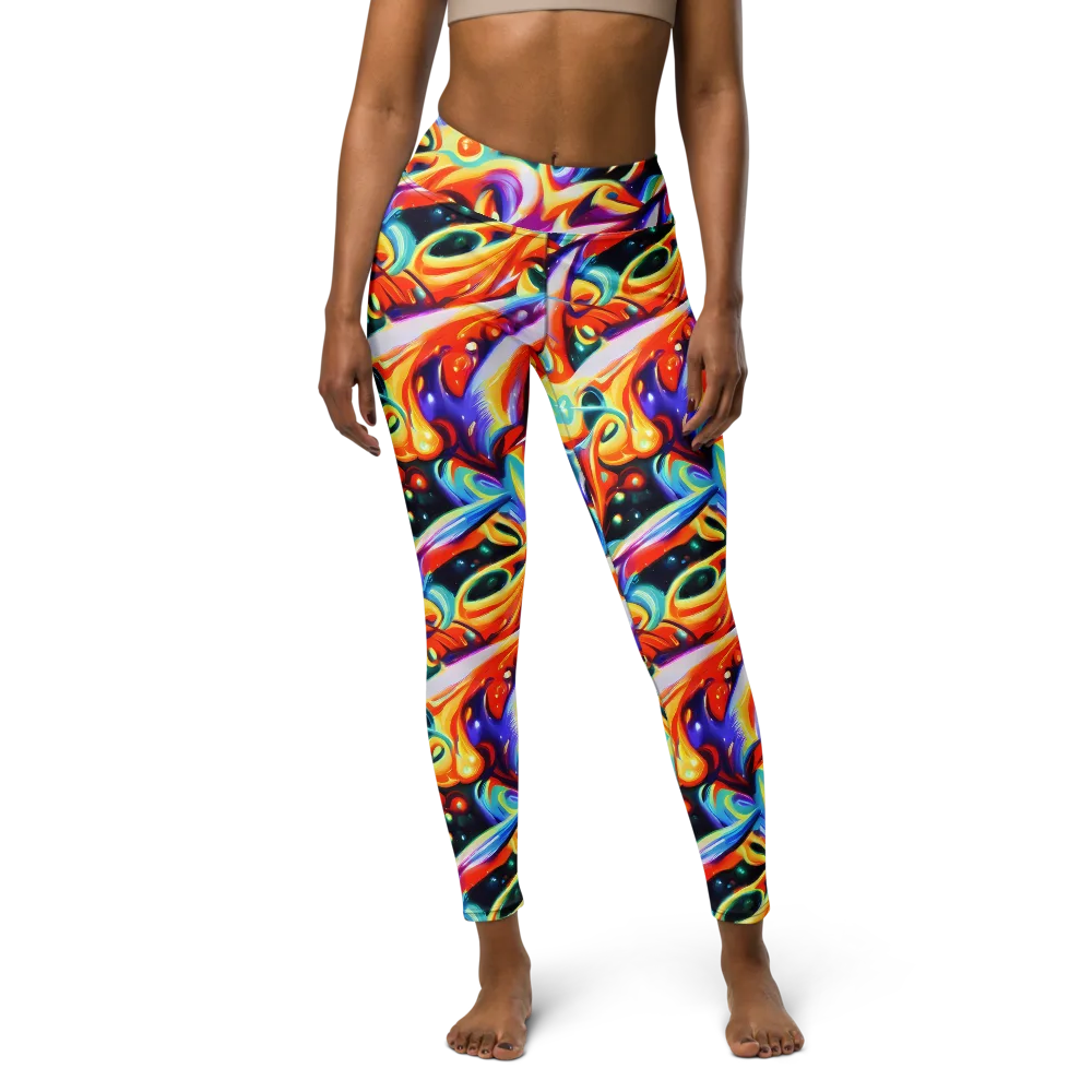 Fluid Voltage on Yoga Leggings — Front