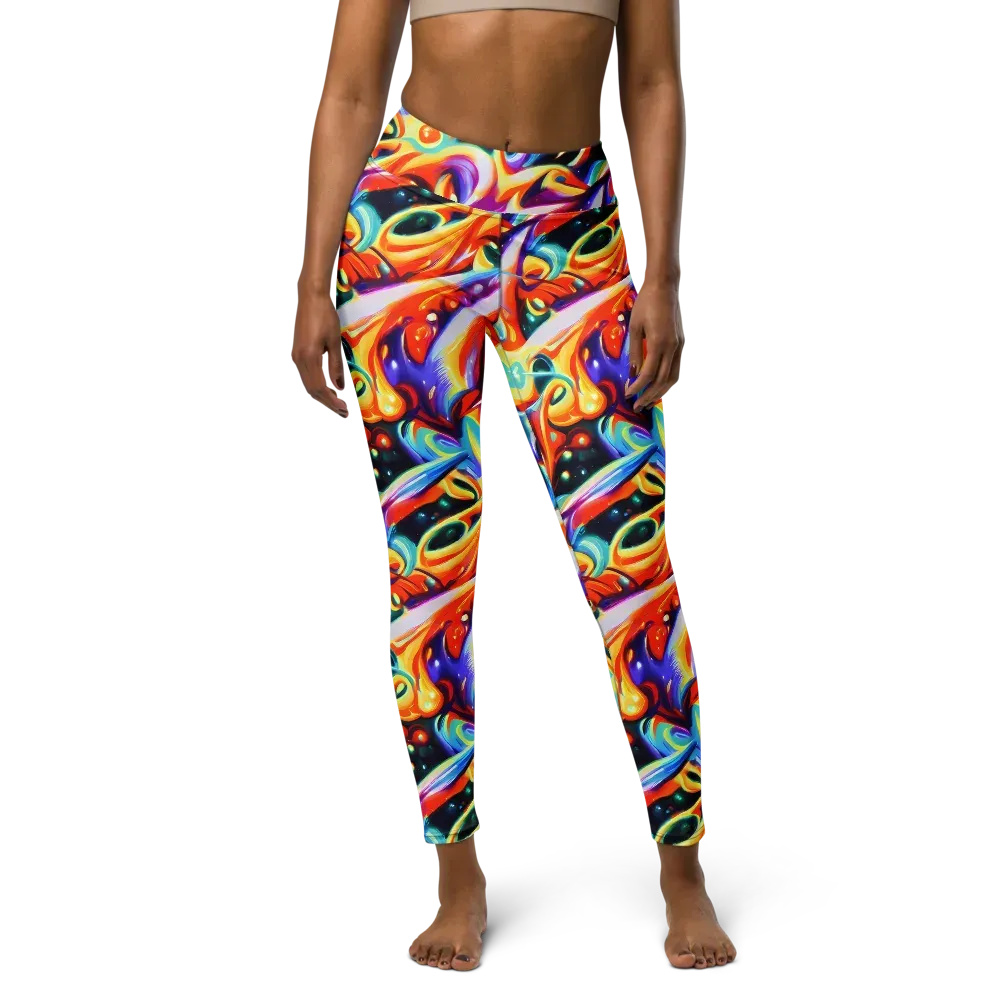 Fluid Voltage on Yoga Leggings — Front