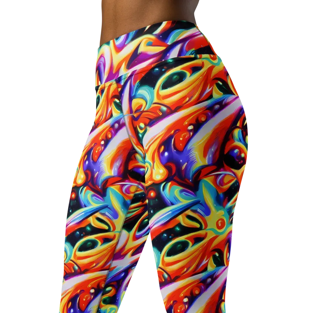 Fluid Voltage on Yoga Leggings — Left Front