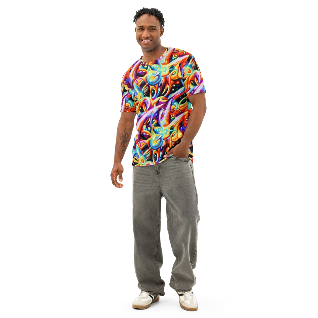 Fluid Voltage on Men's Cotton Crew Neck T-Shirt — Front