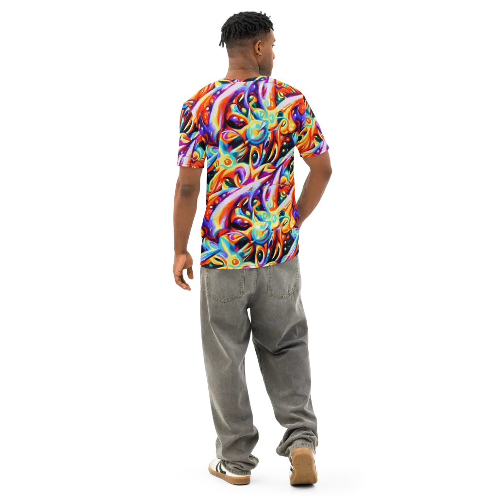 Fluid Voltage on Men's Cotton Crew Neck T-Shirt — Back