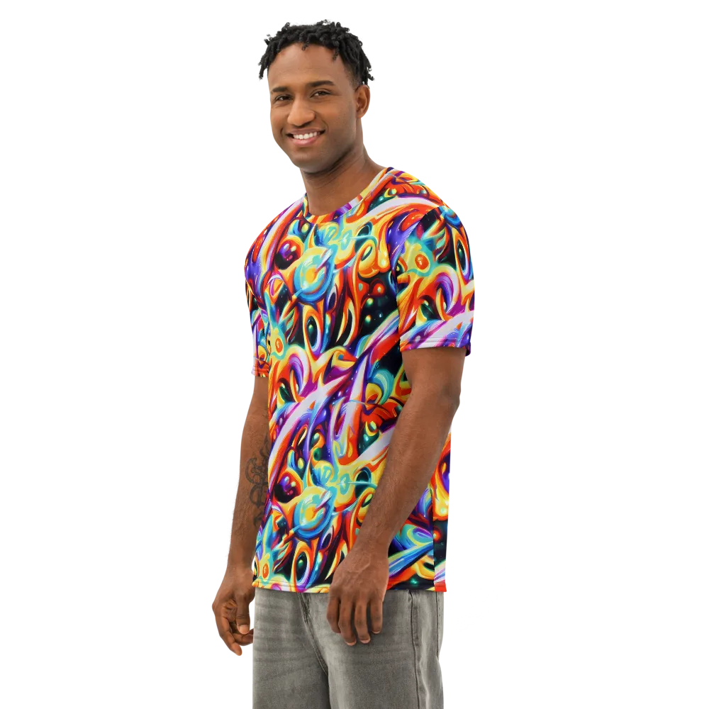 Fluid Voltage on Men's Cotton Crew Neck T-Shirt — Left Front