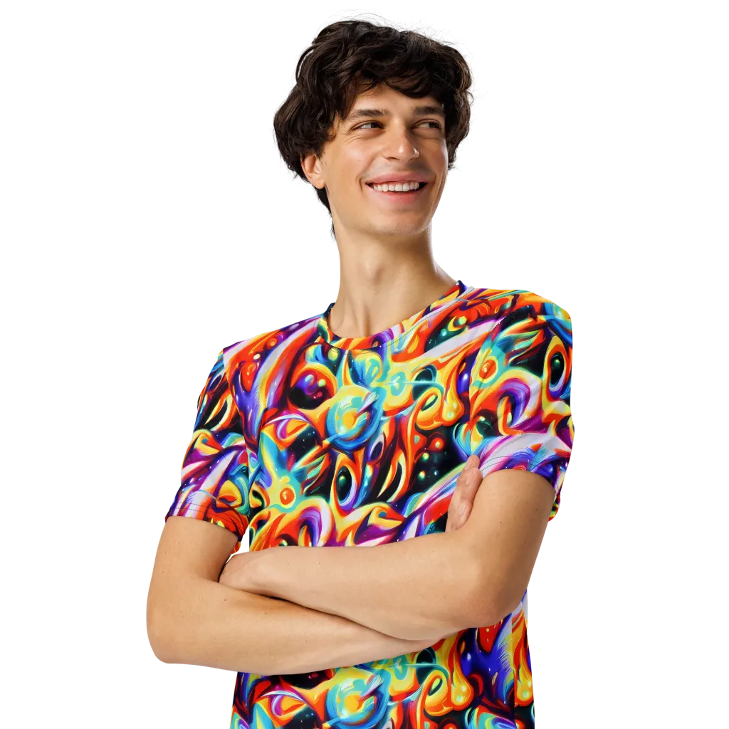 Fluid Voltage on Men's Crew Neck T-Shirt — Left Front