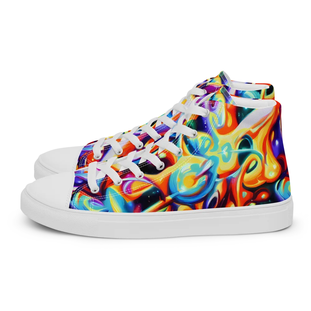Fluid Voltage on Men's High Top Canvas Shoes — Left