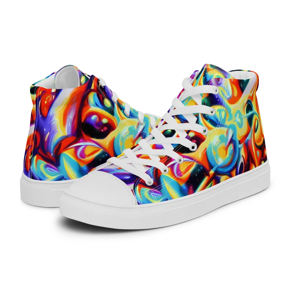 Fluid Voltage on Men's High Top Canvas Shoes — Left