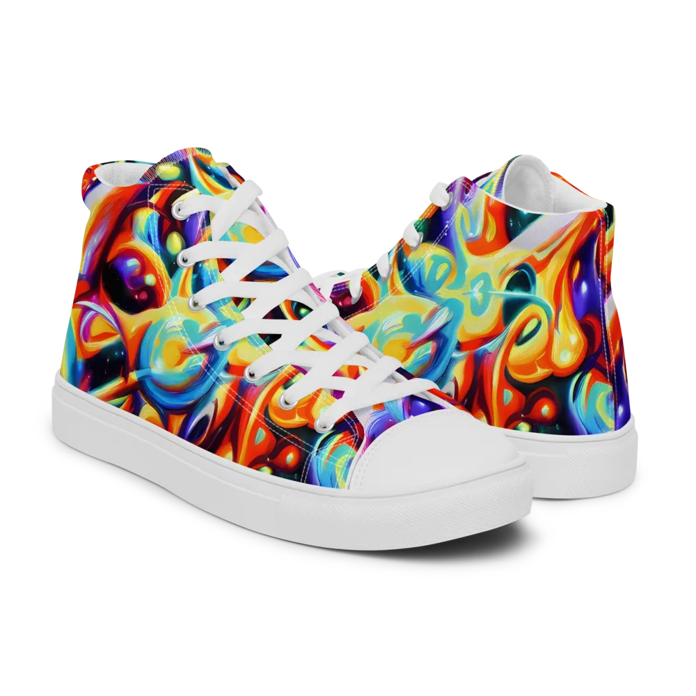 Fluid Voltage on Men's High Top Canvas Shoes — Right