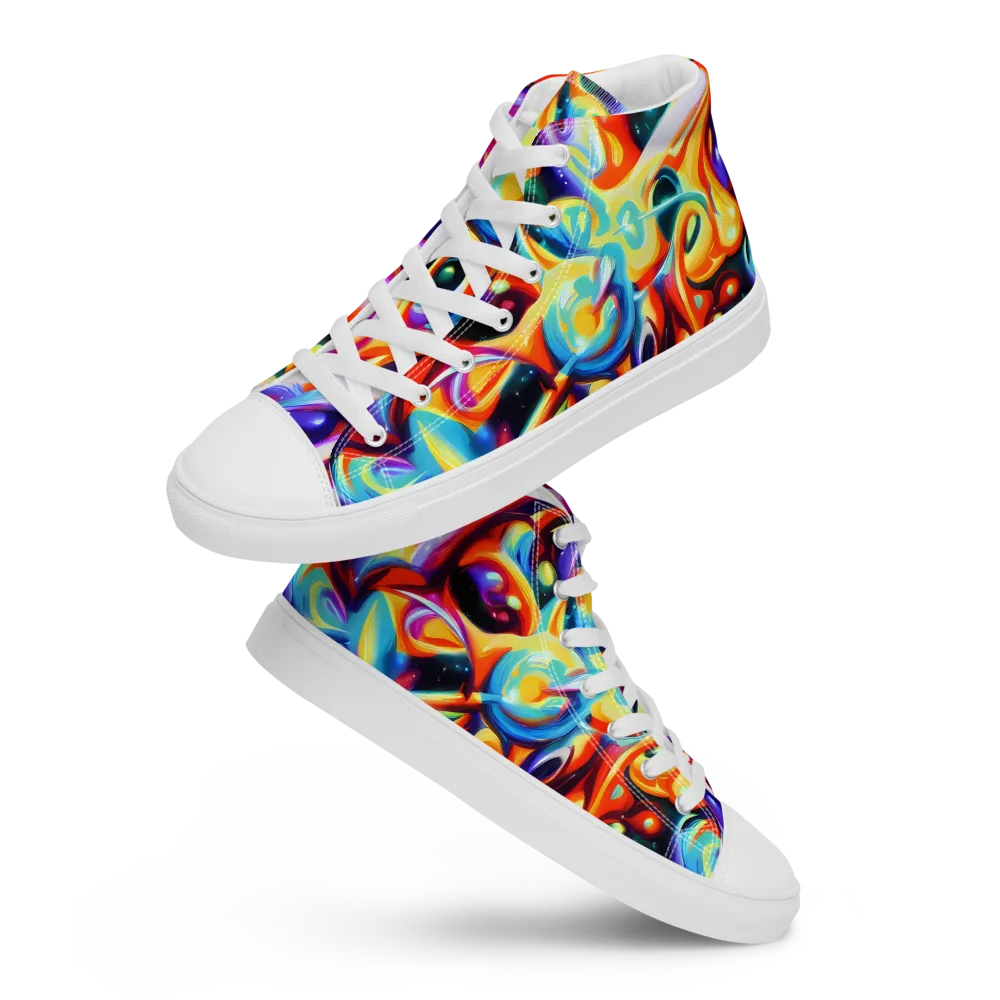 Fluid Voltage on Men's High Top Canvas Shoes — Front